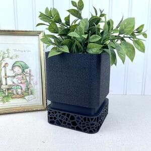 Modern Planter Pot, Vori Square Planter, Textured Flower Pot